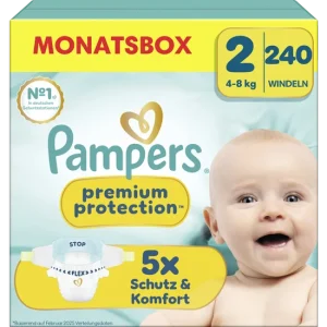 Premium Protection Windeln Gr. 2 Mini (4-8 kg) Monatsbox 240 Stück