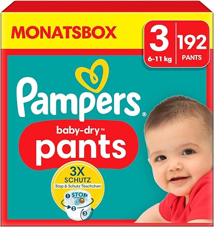 Pampers Nappies Pants Size 3 (6-11 kg)Baby-Dry