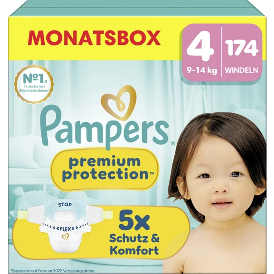 Premium Protection Windeln Gr. 4 Maxi (9-14 kg) Monatsbox 174 Stück
