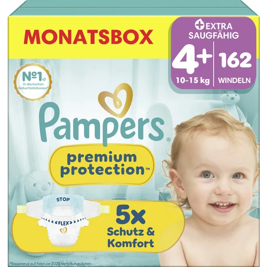 Premium Protection Windeln Gr. 4 Maxi Plus 10-15kg Monatsbox
