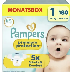 Premium Protection Windeln Gr. 1 New Born (2-5 kg) Monatsbox 180 Stück